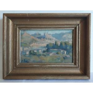 Hippolyte Lety (1878-1959) Oil On Panel Landscape Vienne 1949