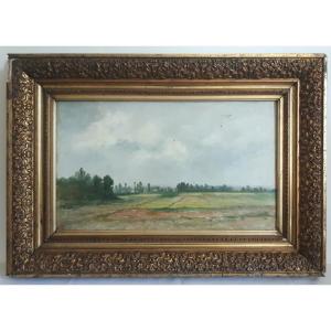 Emile Xavier GAUTHERON (1871-1958) huile sur toile Environs de Montbrison  Fin d'orage 1896