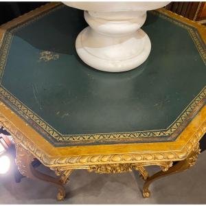 English Style Pedestal Table Golden Wood