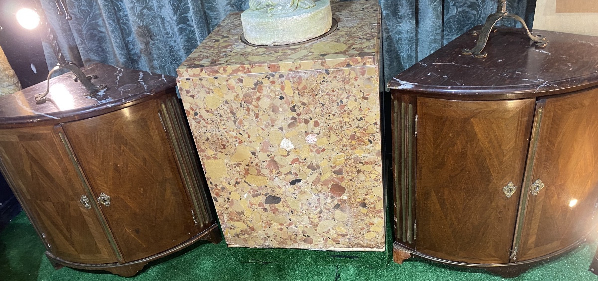 Pairs Of Period Corner Cabinets, Transitional Style