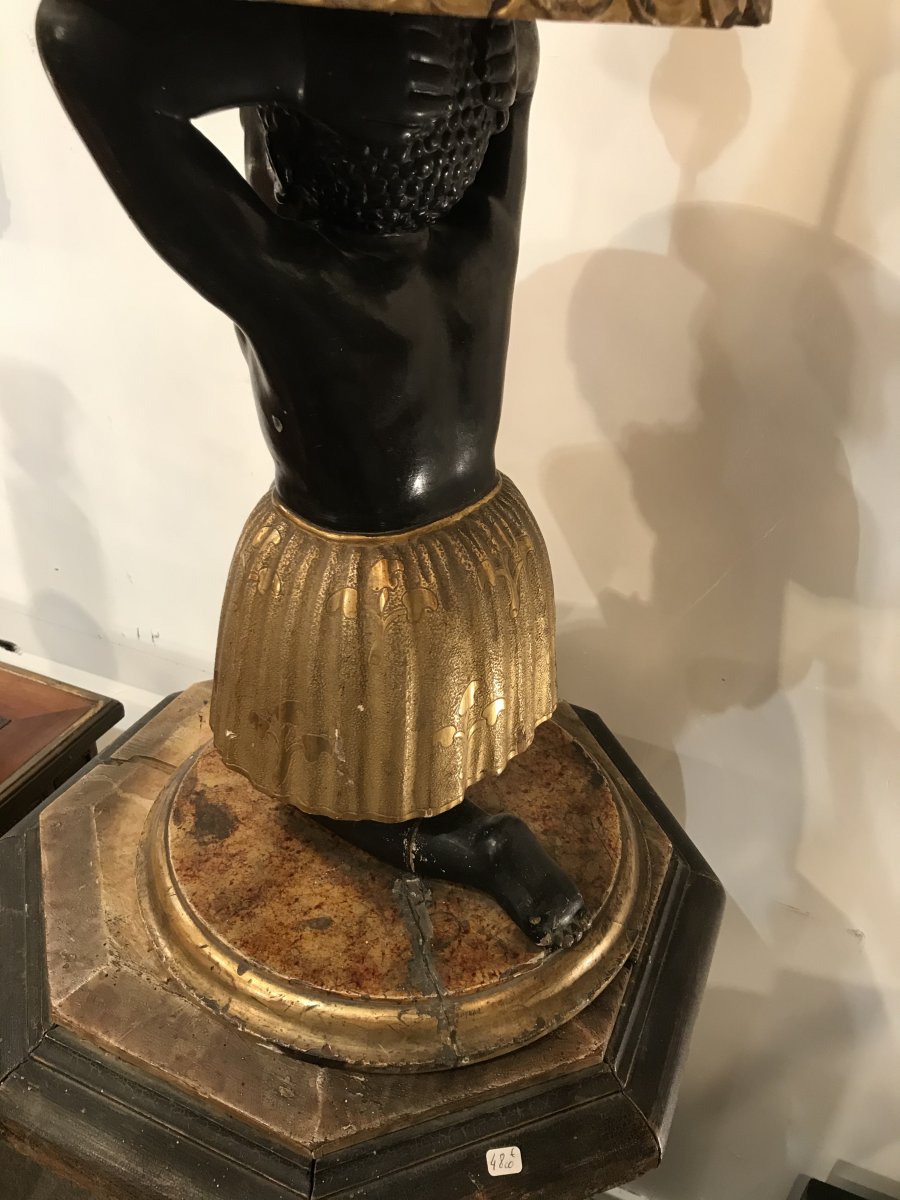 Pair Of Napoleon III Nubian Torchiere-photo-3