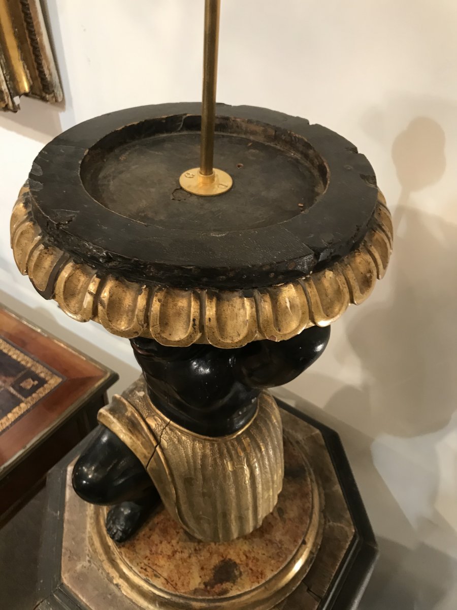 Pair Of Napoleon III Nubian Torchiere-photo-4