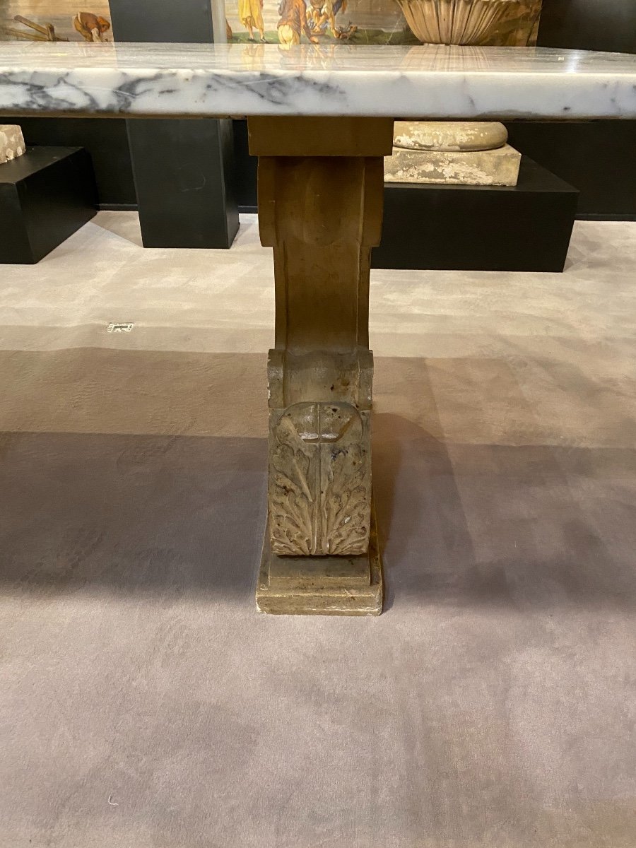50s Marble And Stone Dining Table-photo-2