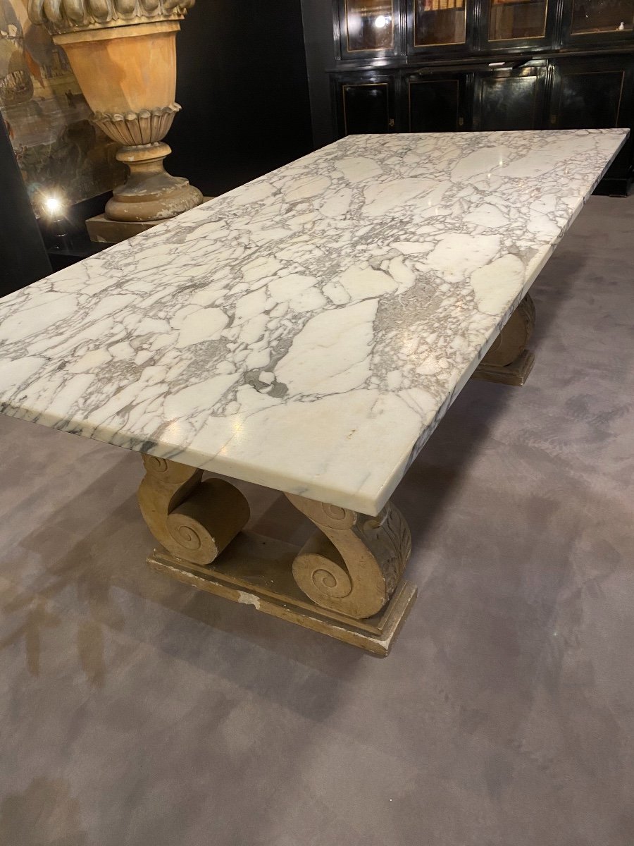 50s Marble And Stone Dining Table-photo-4