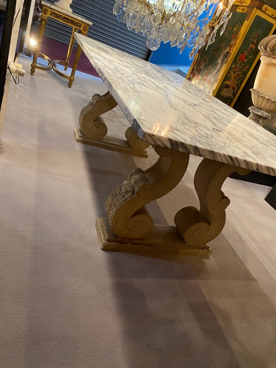 50s Marble And Stone Dining Table