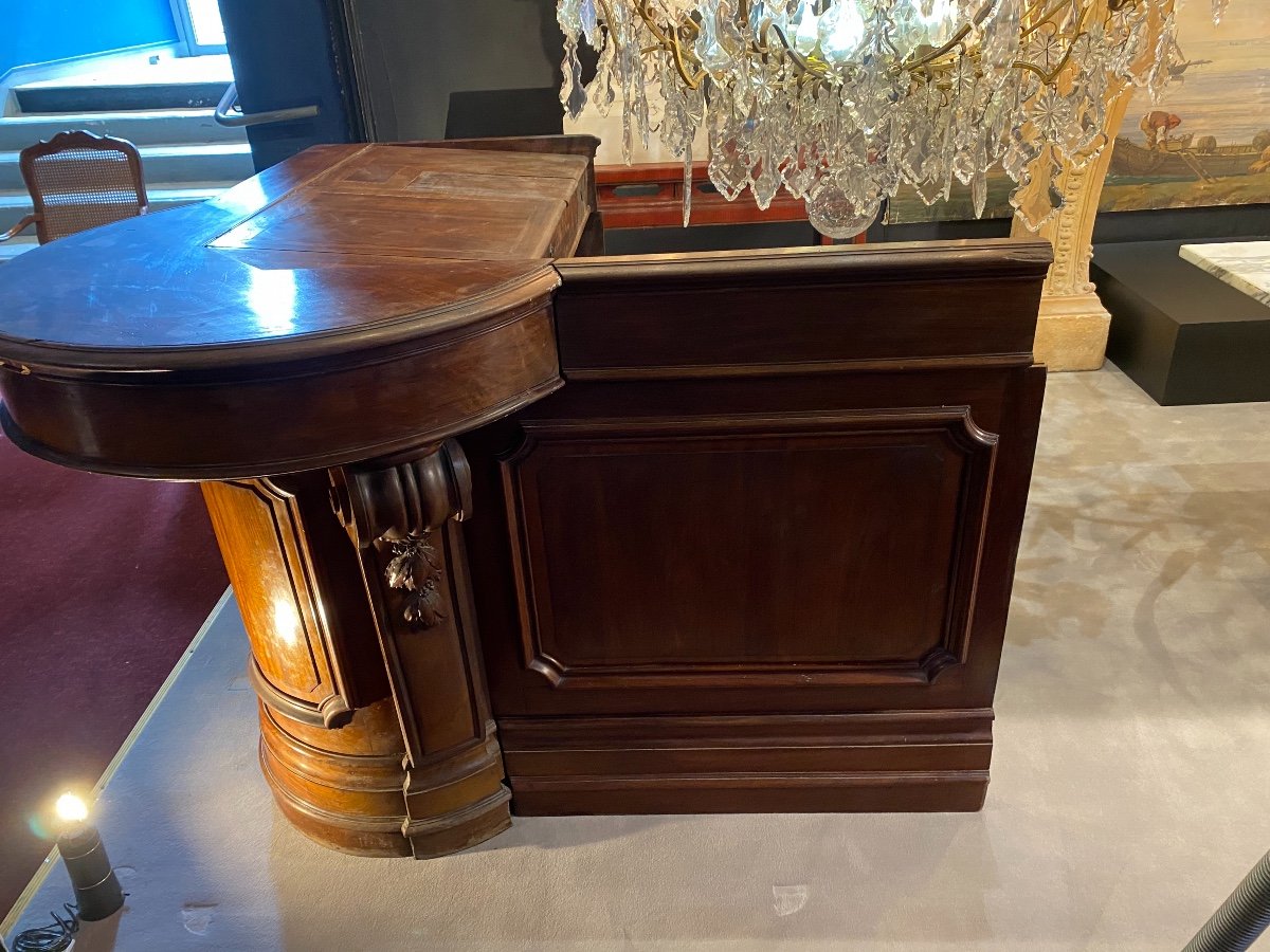 Very Beautiful Hotel Counter In Mahogany Napoleon III Period-photo-1