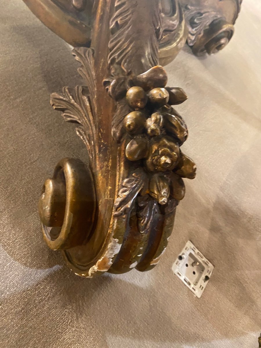 Important Golden Wood And Marble Pedestal Table-photo-2