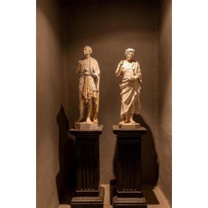 Paires De Statue, En Plâtre , Néoclassique D’études