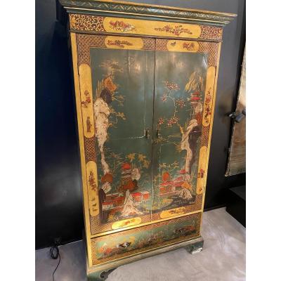 Asian Style Wardrobe In Coromandel Lacquer From The 50s