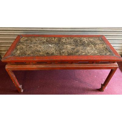 Important Console De Milieu Laqué Chine