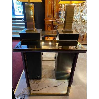 Paire De Consoles Et Paire De Lampe Les Années 70