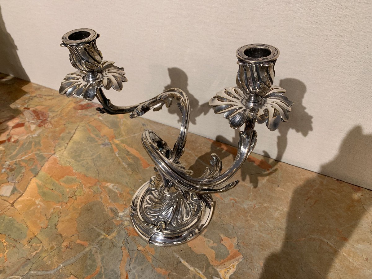 Pair Of Christofle Candelabras-photo-2