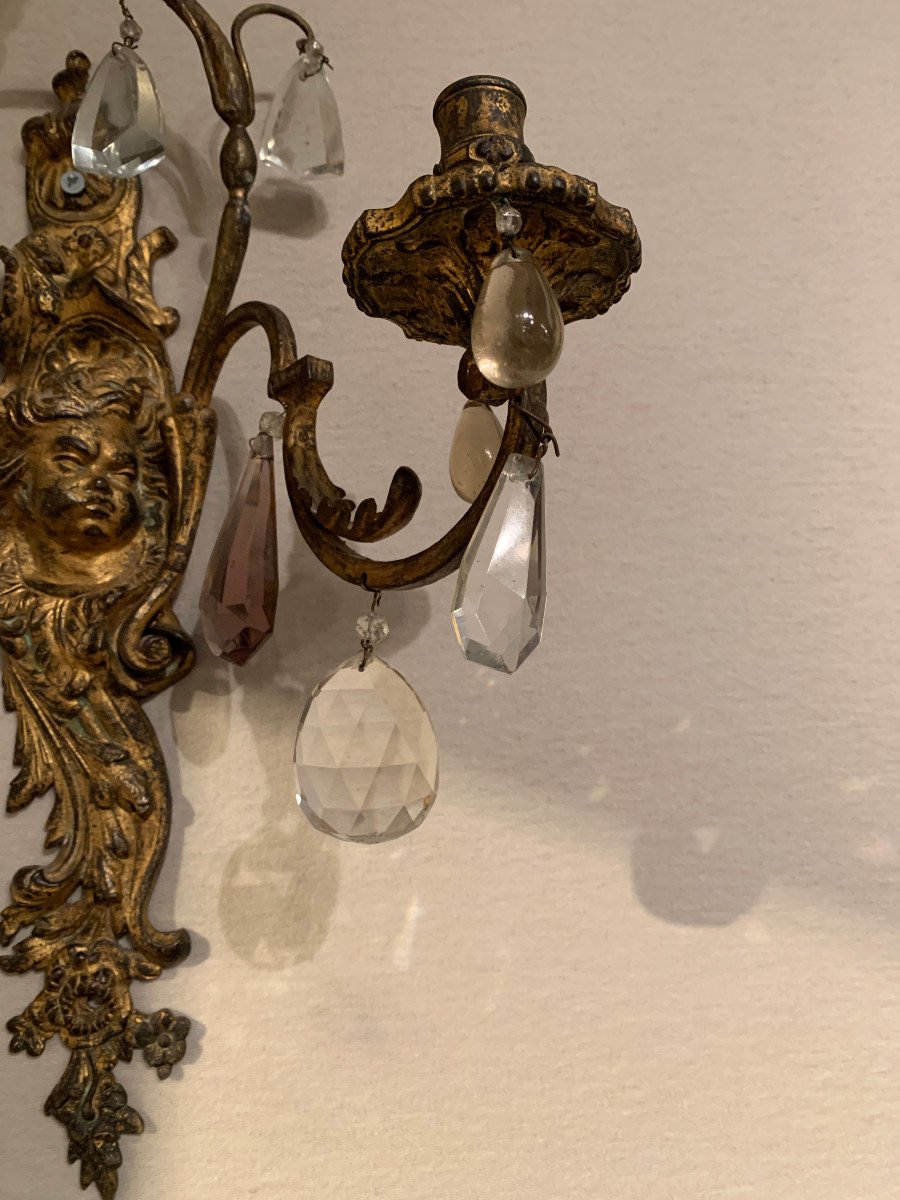 Paire d'appliques en bronze d'époque Régence-photo-2