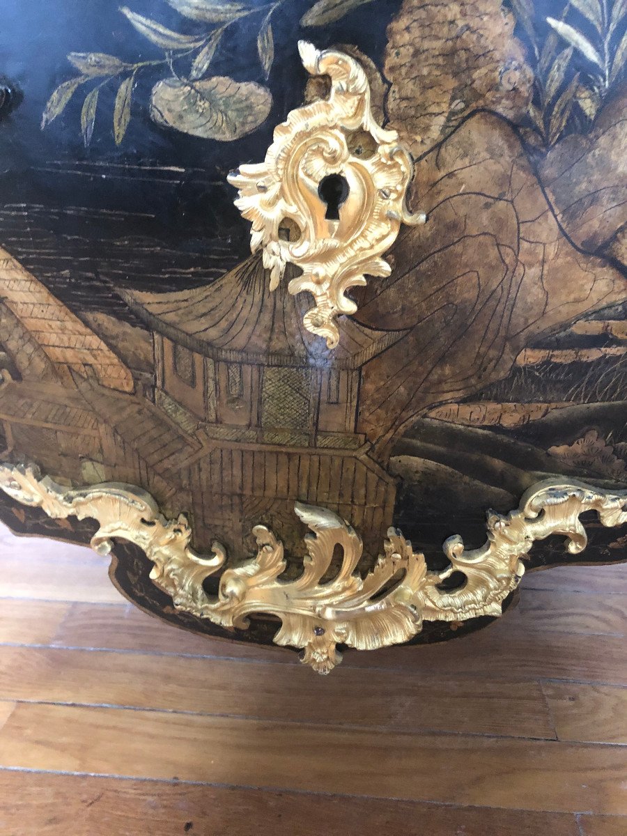 Commode en laque de Chine d'époque Louis XV estampillée CRIAERD-photo-2