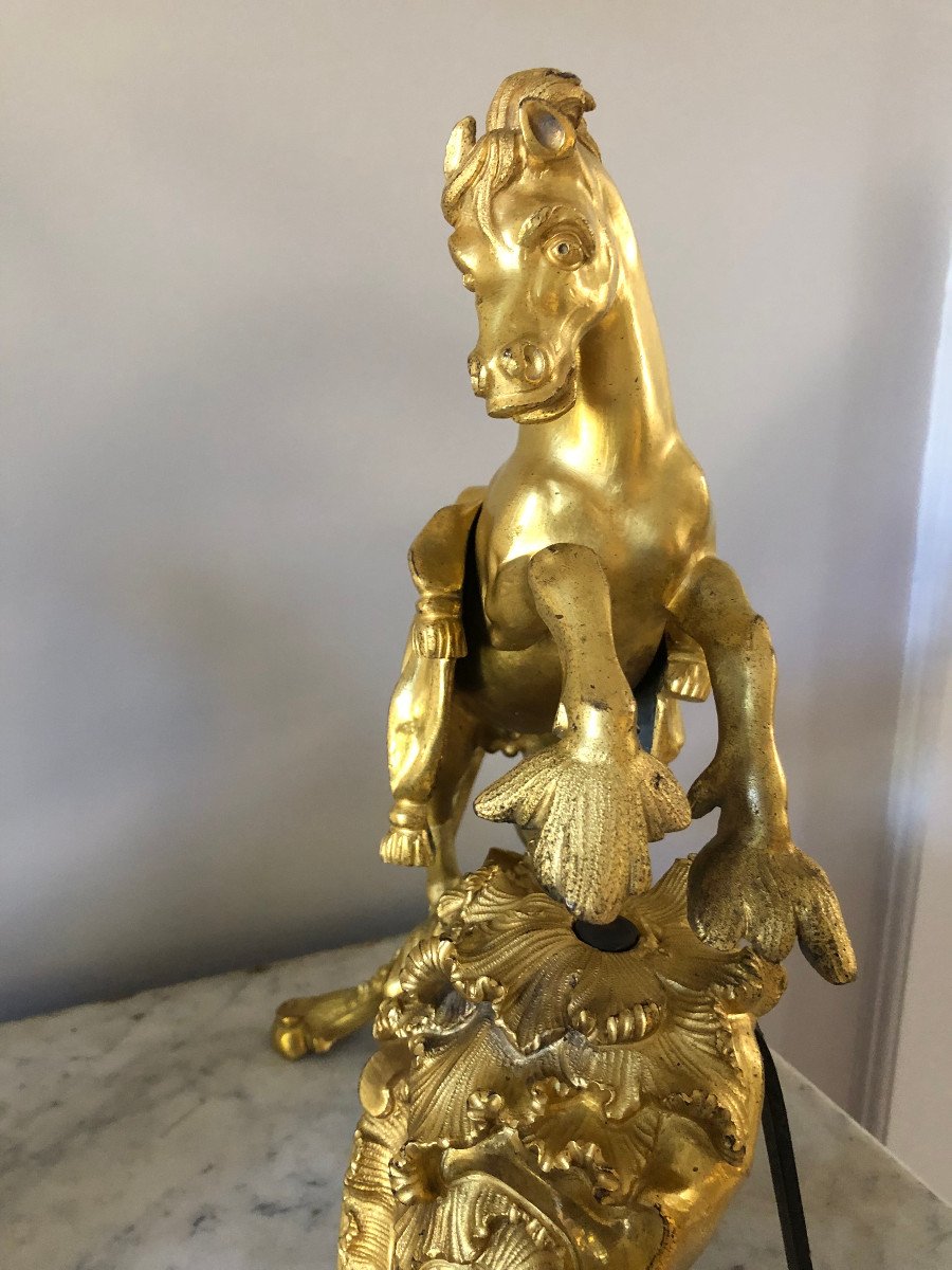Pair Of Louis XV Period Horse Andirons -photo-3