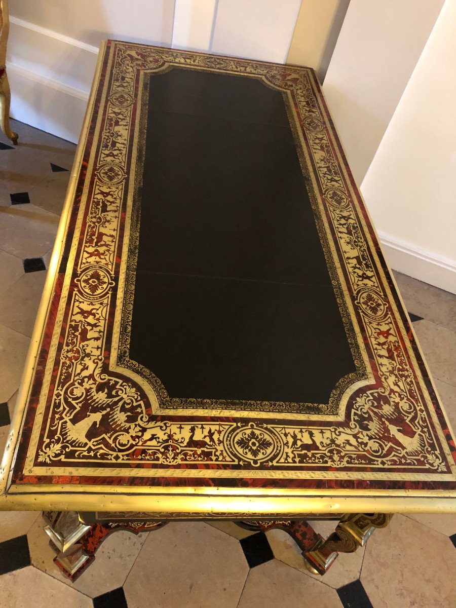 Grand Bureau Mazarin D’époque Louis XIV Attribué à Nicolas Sageot-photo-1
