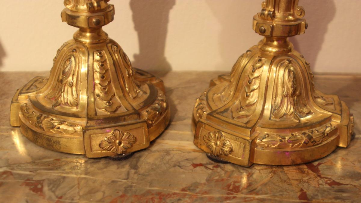 Pair Of Candlesticks Louis XVI-photo-3