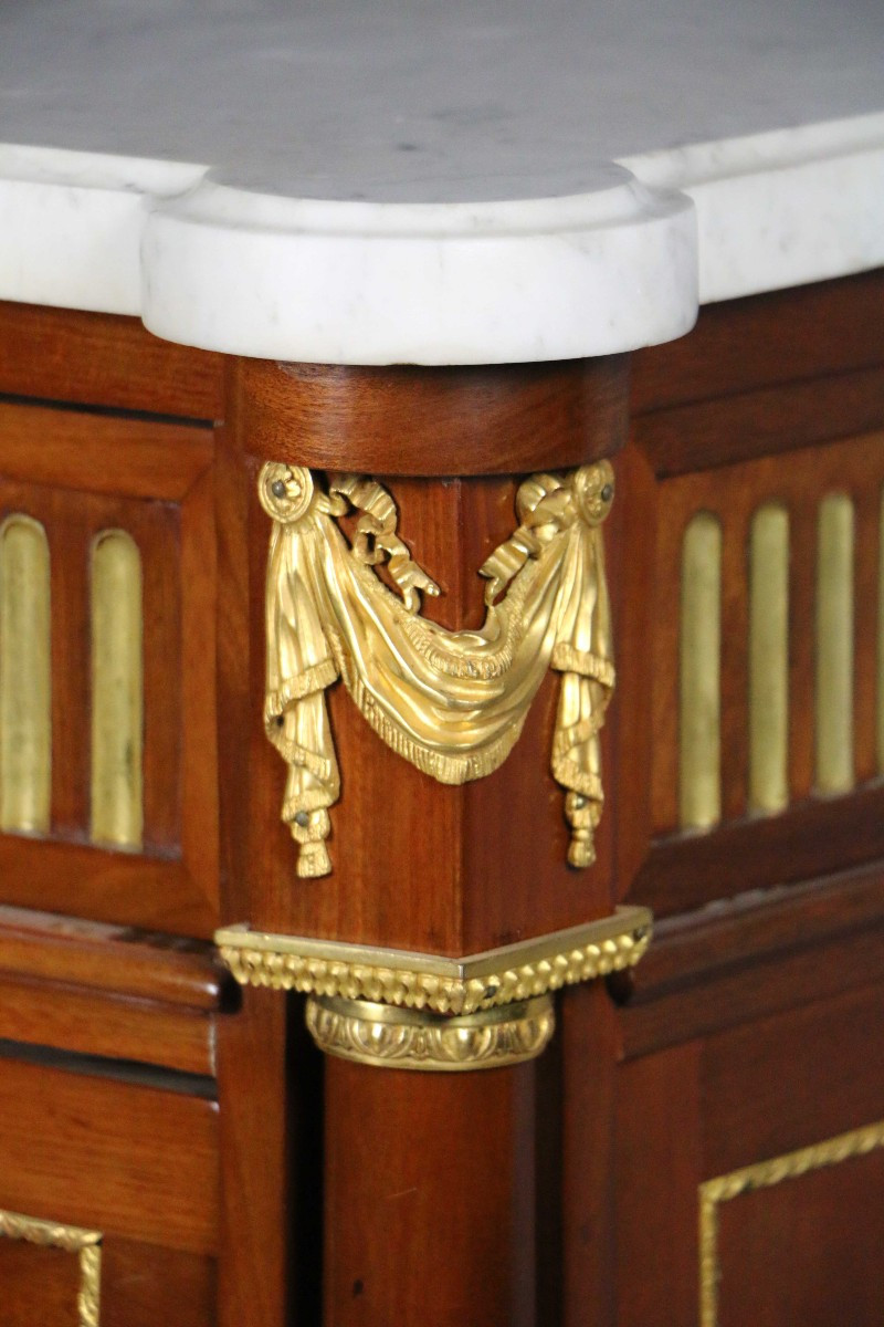 Grande Commode d'époque Louis XVI estampillée Joseph FEURSTEIN-photo-2