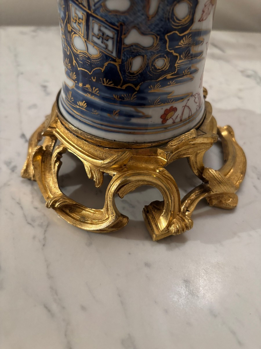 Paire de vases cornets d'époque Qianlong-photo-3