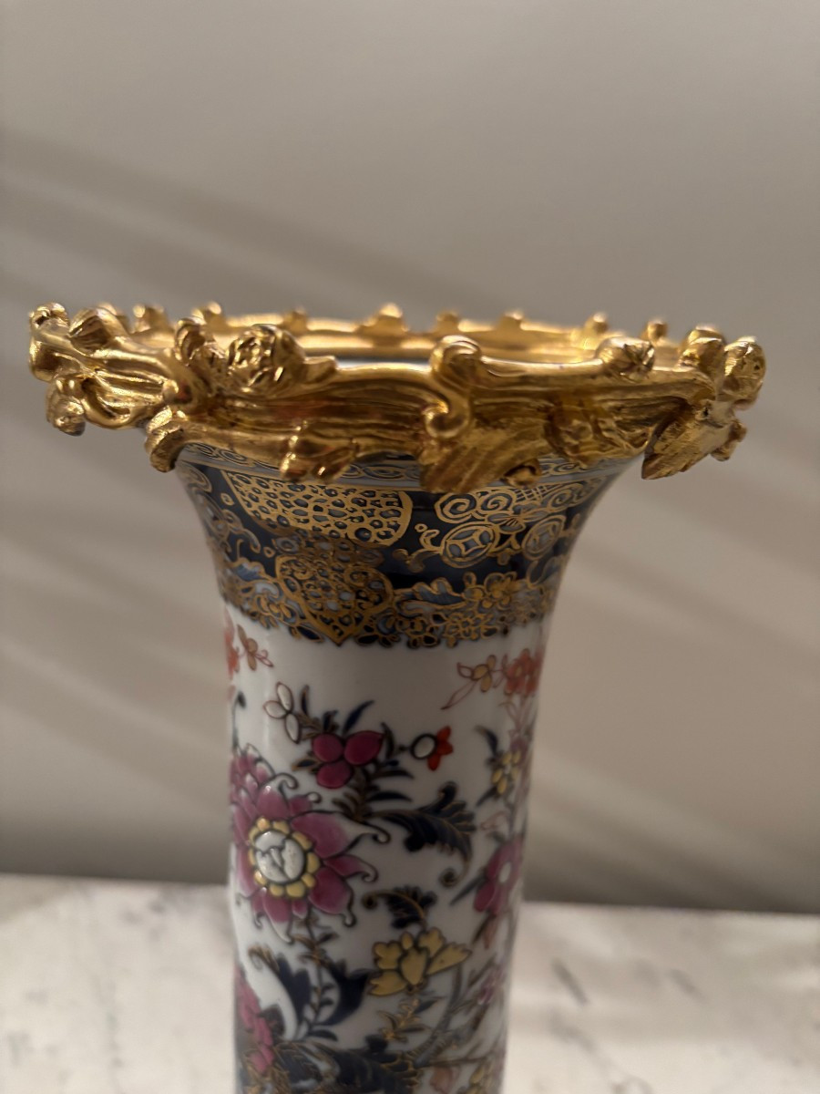 Paire de vases cornets d'époque Qianlong-photo-4