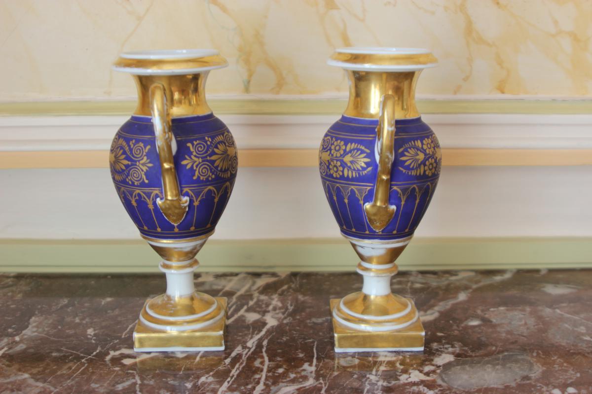 Paire de Vases Balustre d'Epoque Restauration-photo-2