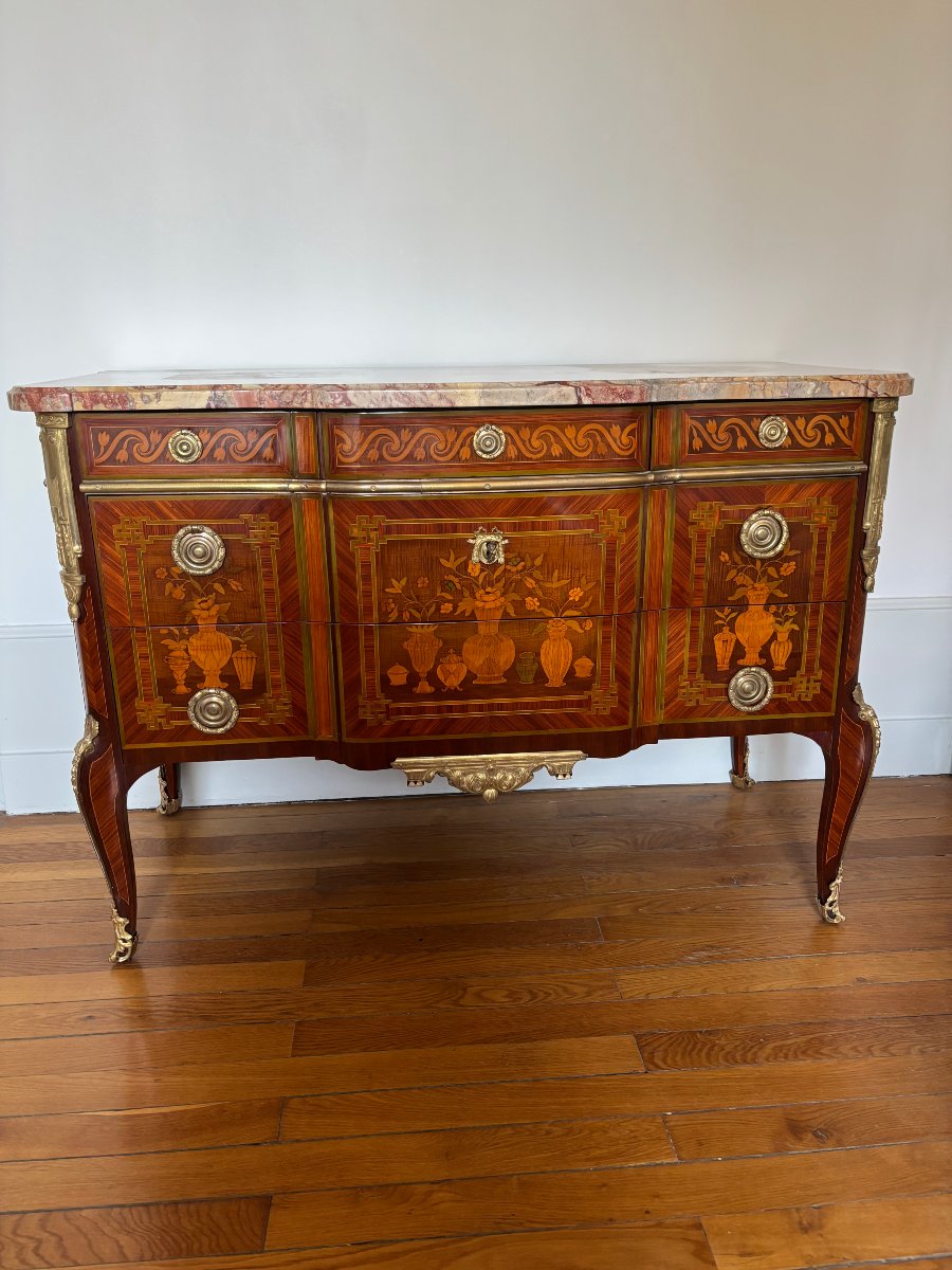 Antique Chest Of Drawers From The Louis XV–louis XVI Transition Period, Attributed To Topino