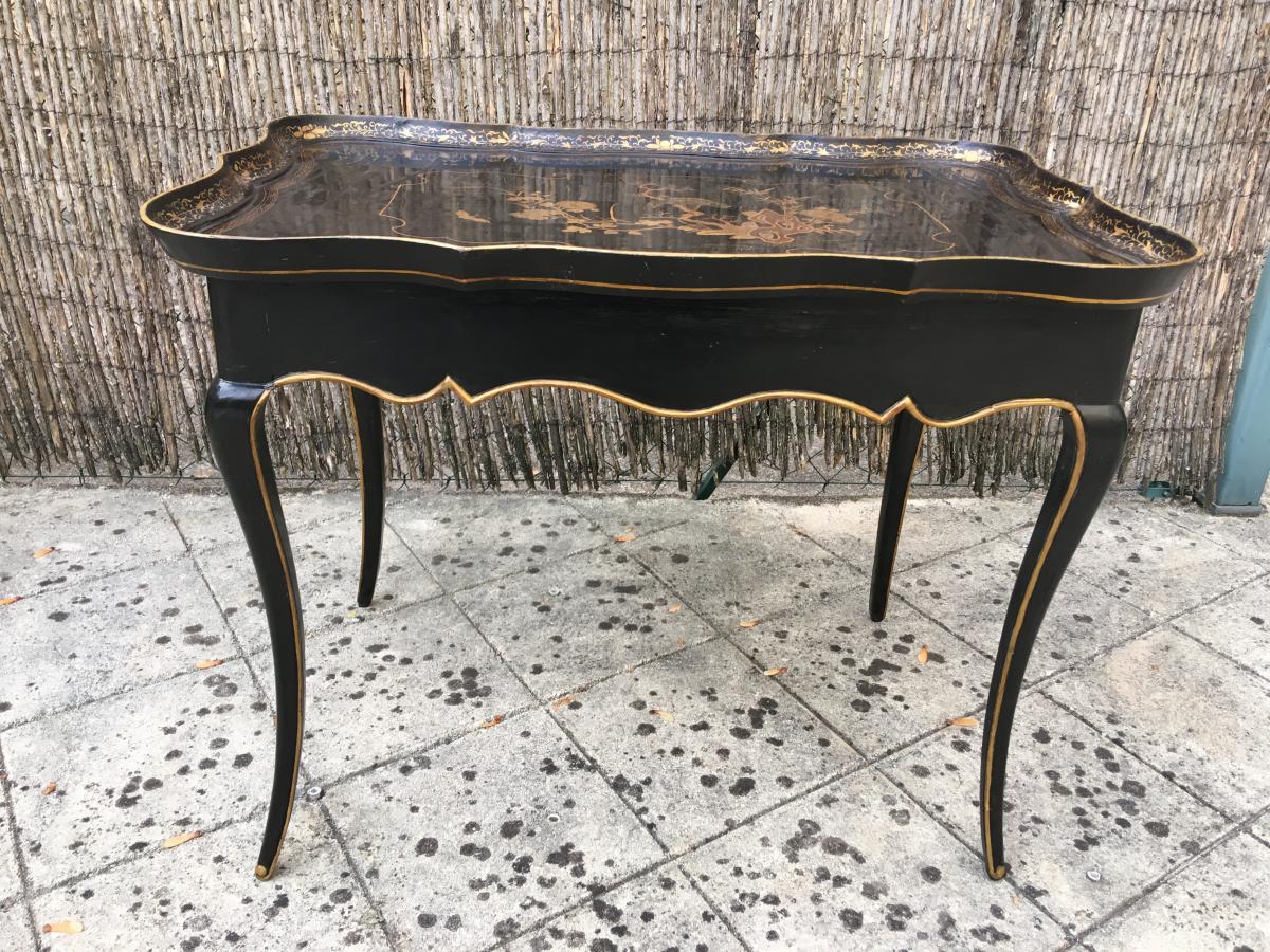 Lacquered Cabaret Table Louis XV -photo-3