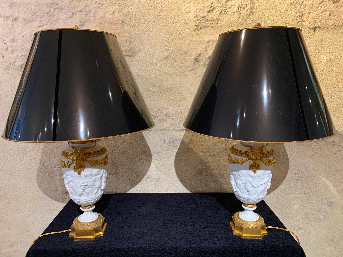 Paire de lampes d’époque 19ème siècle