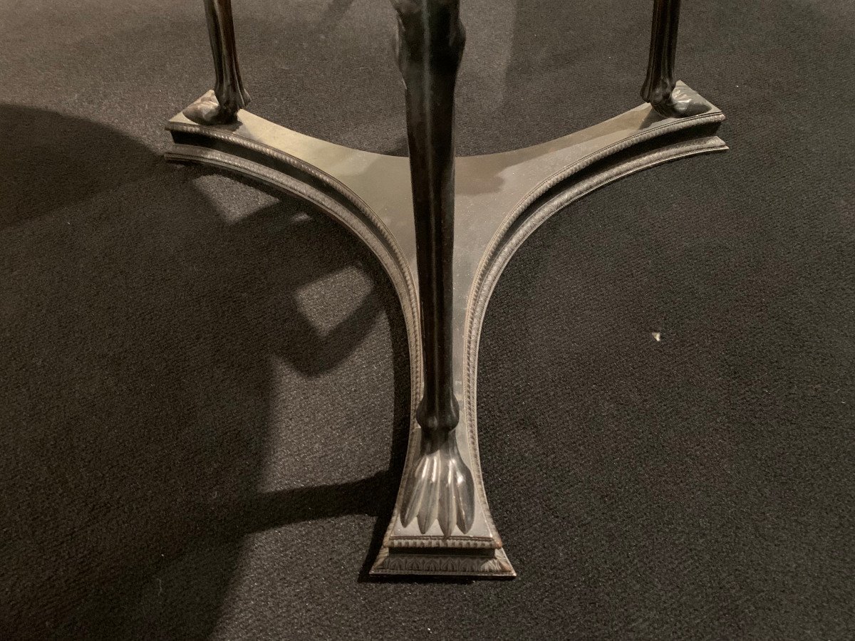 Bronze Pedestal Table In The Neoclassical Style, Circa 1860-photo-4