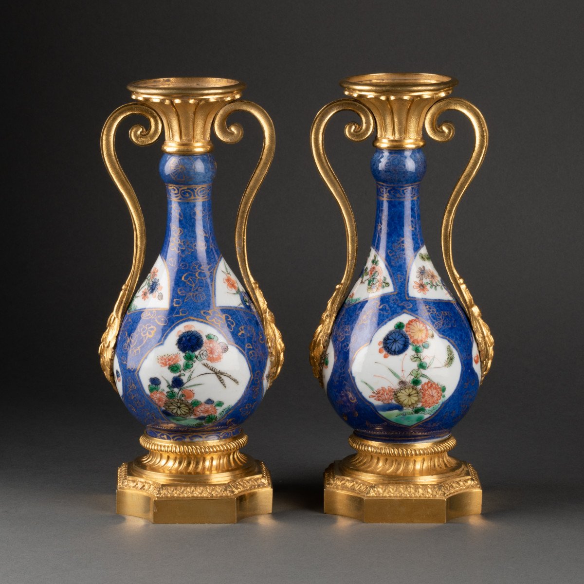 Pair Of Small China Kangxi Porcelain Vases-photo-2