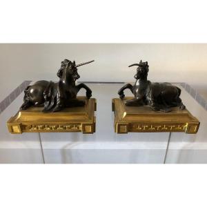 Pair Of Louis XVI Period Unicorns 