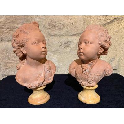 Pair Of Busts Of Children