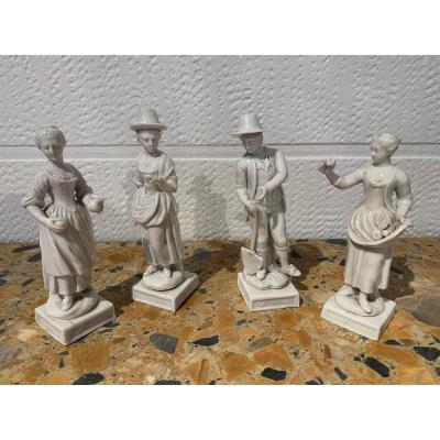 Four Porcelain Statuettes Italy 1780