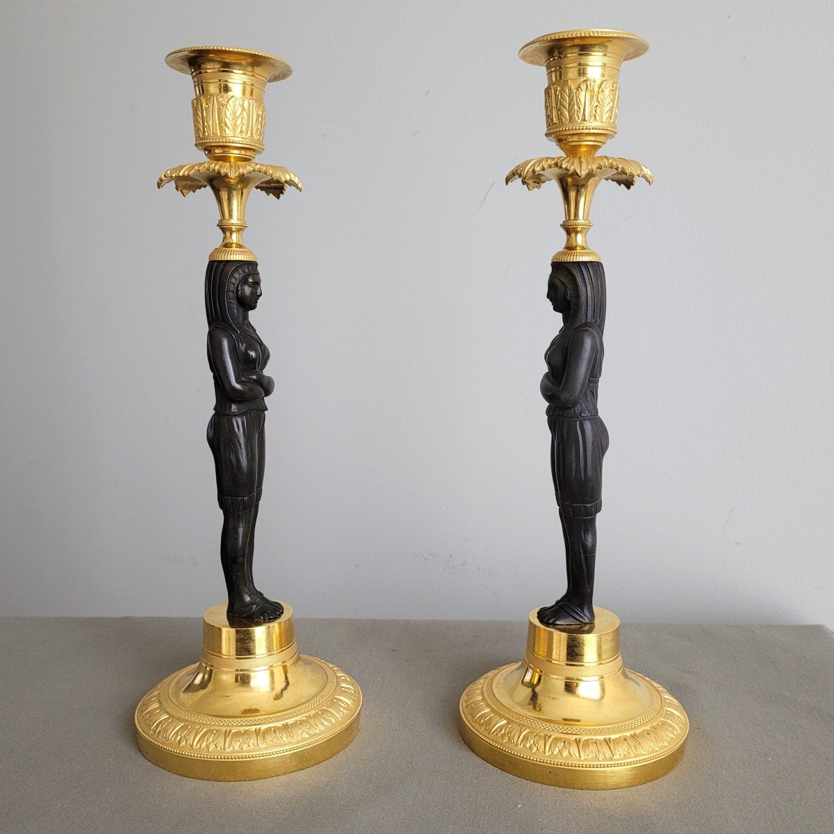 Pair Of Torches Return From Egypt, Circa 1800.-photo-2