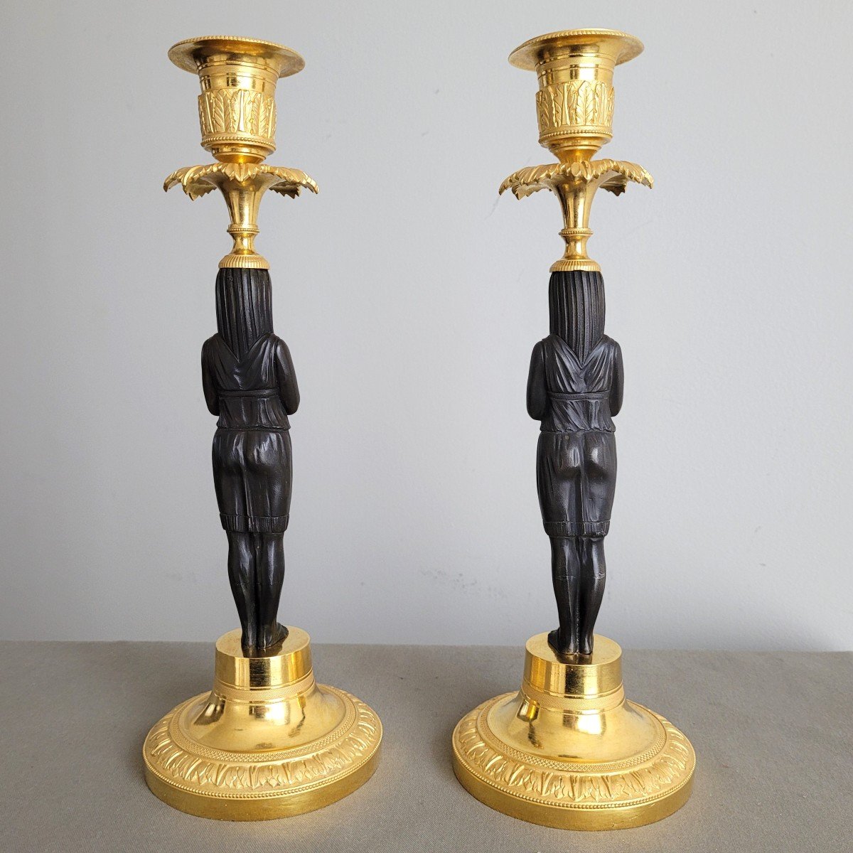 Pair Of Torches Return From Egypt, Circa 1800.-photo-3