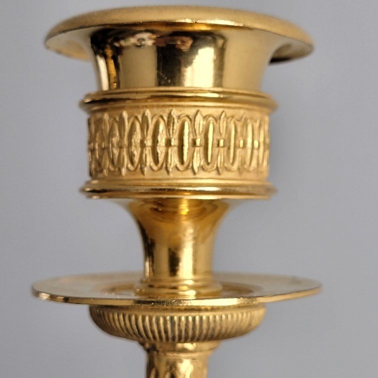 Pair Of Vestal Candlesticks. Restoration Period.-photo-6