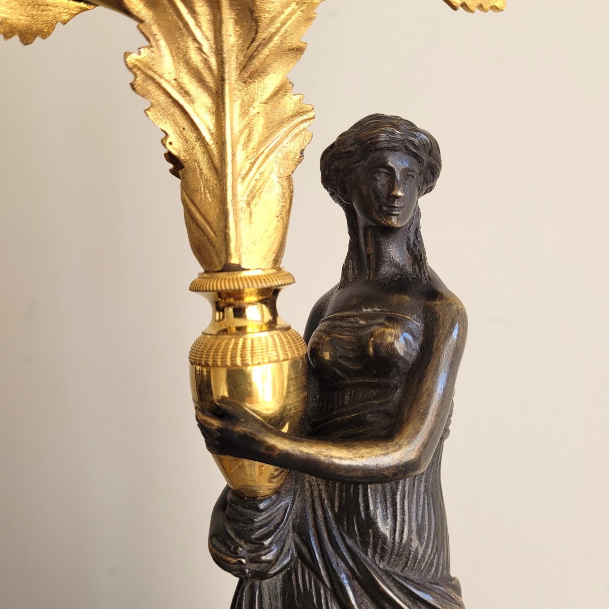 Pair Of Consulate Poppy Candelabras. Early 19th Century.-photo-4