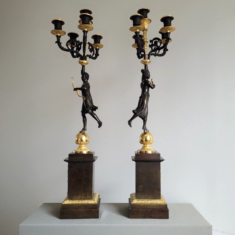 Pair Of Restoration Period Candelabras. -photo-4