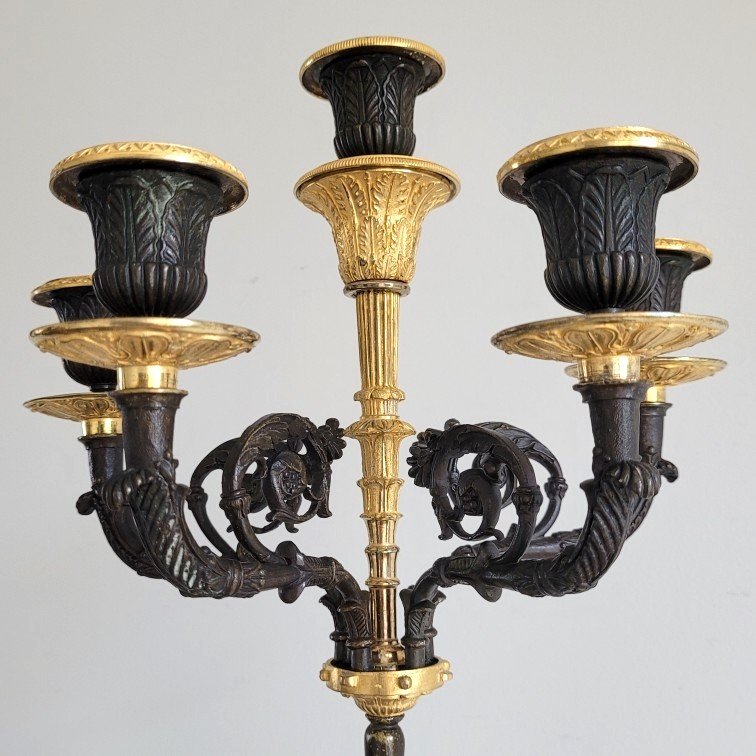 Pair Of Restoration Period Candelabras. -photo-7