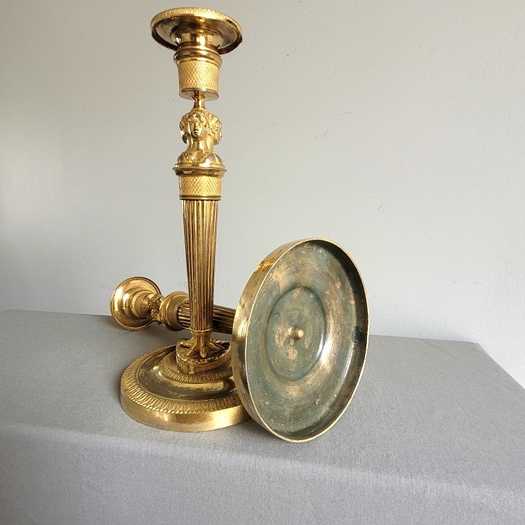 Paire de Flambeaux d'Epoque Empire.-photo-5