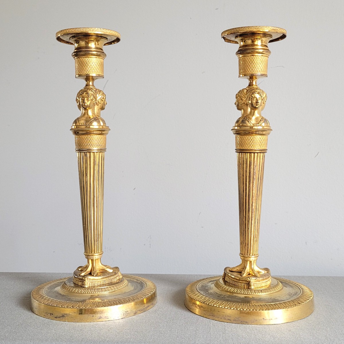 Paire de Flambeaux d'Epoque Empire.