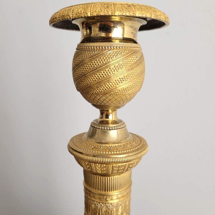 Paire de Flambeaux d'Epoque Empire.-photo-4
