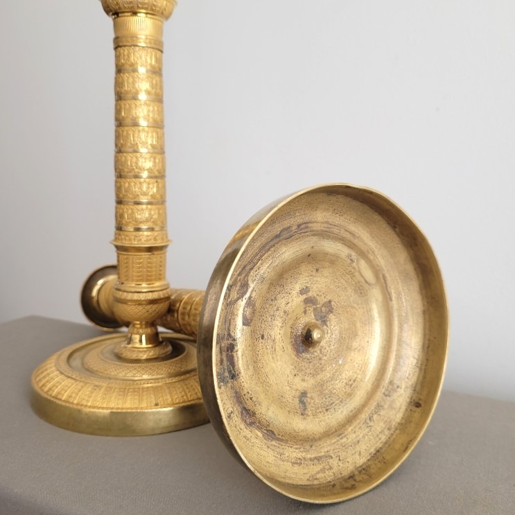 Paire de Flambeaux d'Epoque Empire.-photo-1