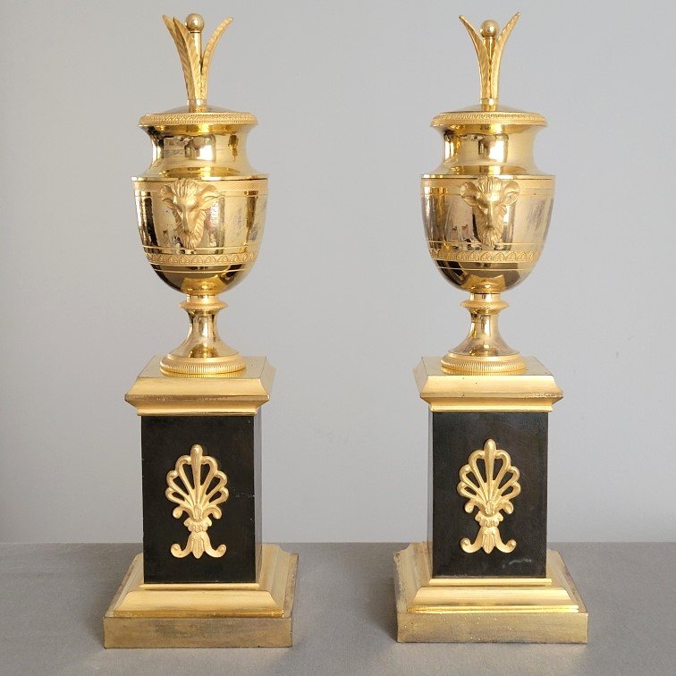 Pair Of Reversible Consulat Period Cassolette.-photo-1