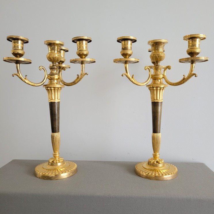 Pair Of Candelabras Attributed To André-antoine Ravrio. Circa 1805.-photo-2