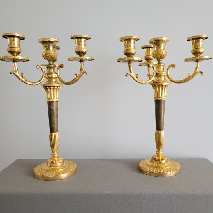 Pair Of Candelabras Attributed To André-antoine Ravrio. Circa 1805.-photo-3