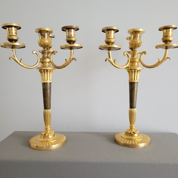 Pair Of Candelabras Attributed To André-antoine Ravrio. Circa 1805.-photo-4