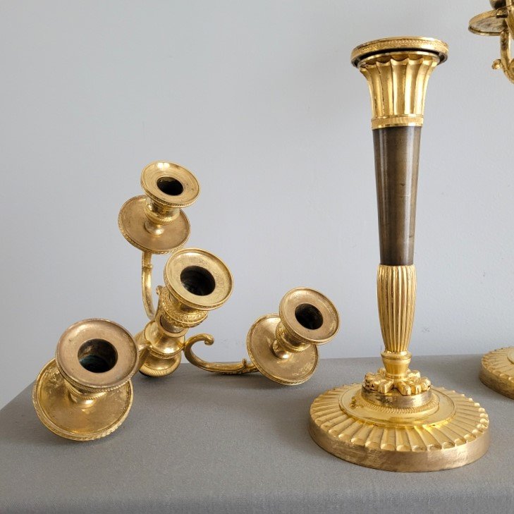 Pair Of Candelabras Attributed To André-antoine Ravrio. Circa 1805.-photo-6