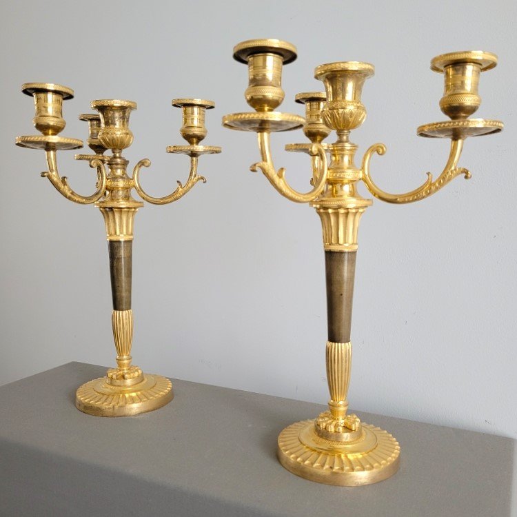 Pair Of Candelabras Attributed To André-antoine Ravrio. Circa 1805.