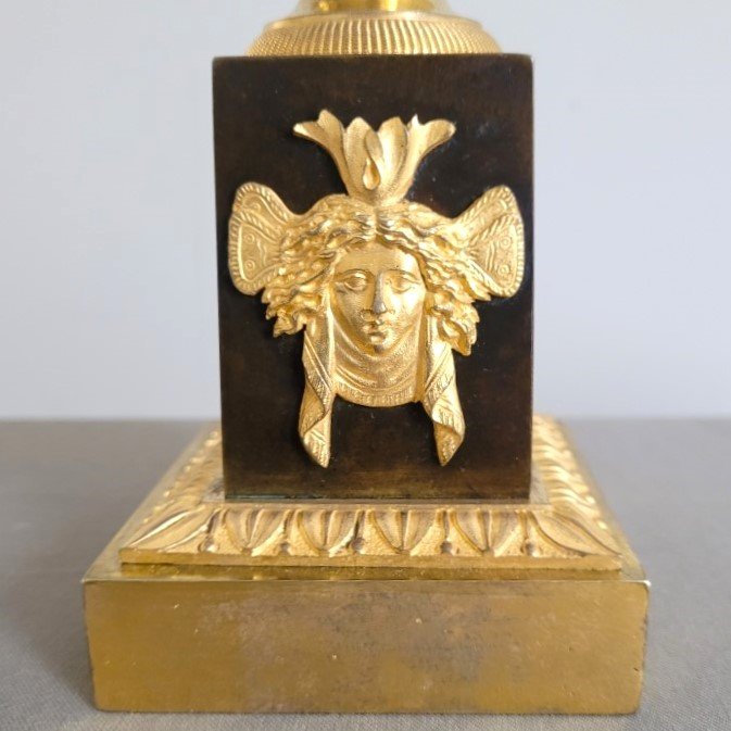Pair Of Candelabra For Young African Women, Empire Period.-photo-2
